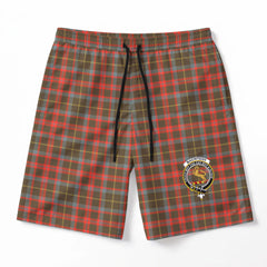 MacIntosh Hunting Weathered Tartan Crest Men's Beach Shorts