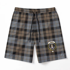 MacKay Weathered Tartan Crest Men's Beach Shorts