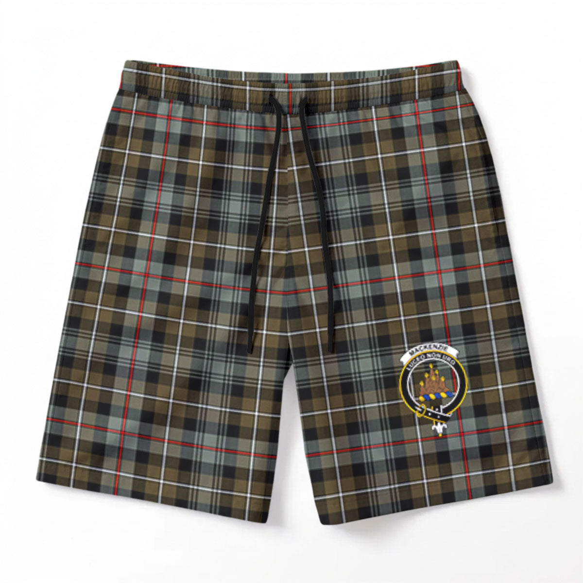 MacKenzie Weathered Tartan Crest Men's Beach Shorts