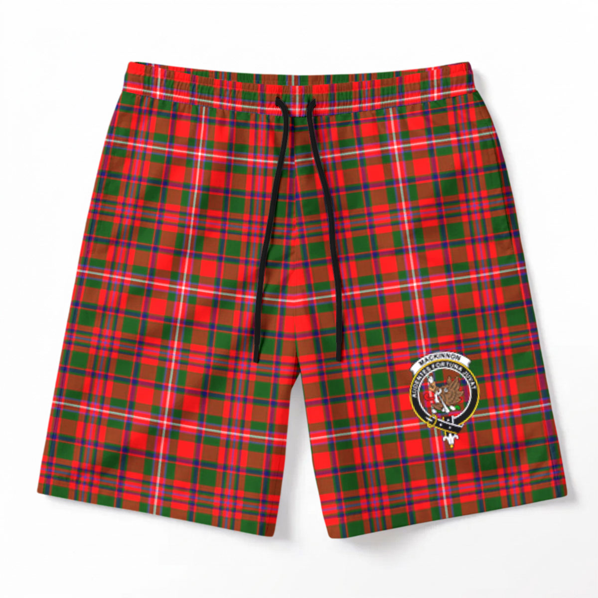MacKinnon Modern Tartan Crest Men's Beach Shorts