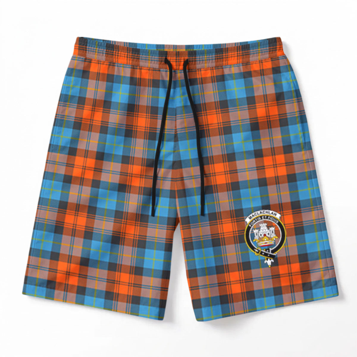 MacLachlan Ancient Tartan Crest Men's Beach Shorts