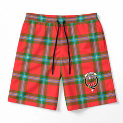 MacLaine of Loch Buie Tartan Crest Men's Beach Shorts