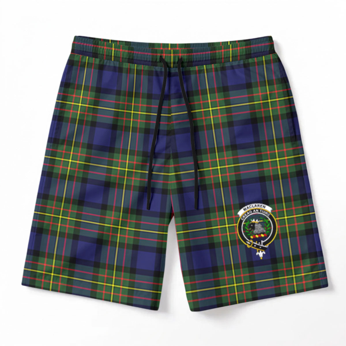 MacLaren Modern Tartan Crest Men's Beach Shorts