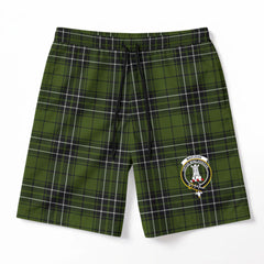 MacLean Hunting Tartan Crest Men's Beach Shorts