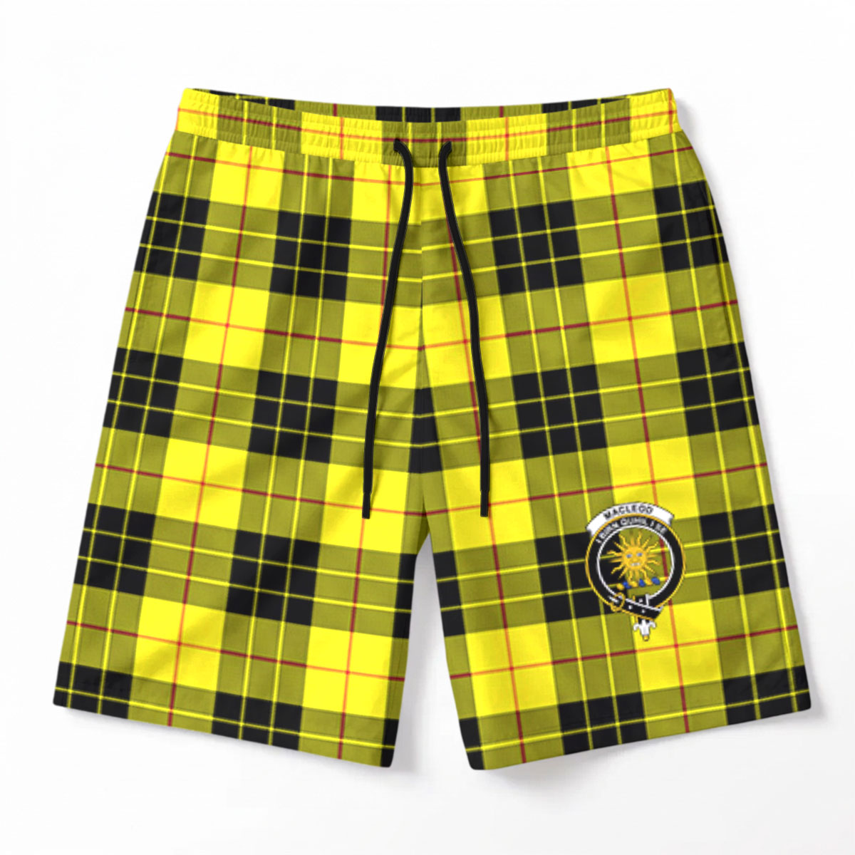 MacLeod of Lewis Modern Tartan Crest Men's Beach Shorts