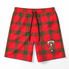 MacNab Modern Tartan Crest Men's Beach Shorts