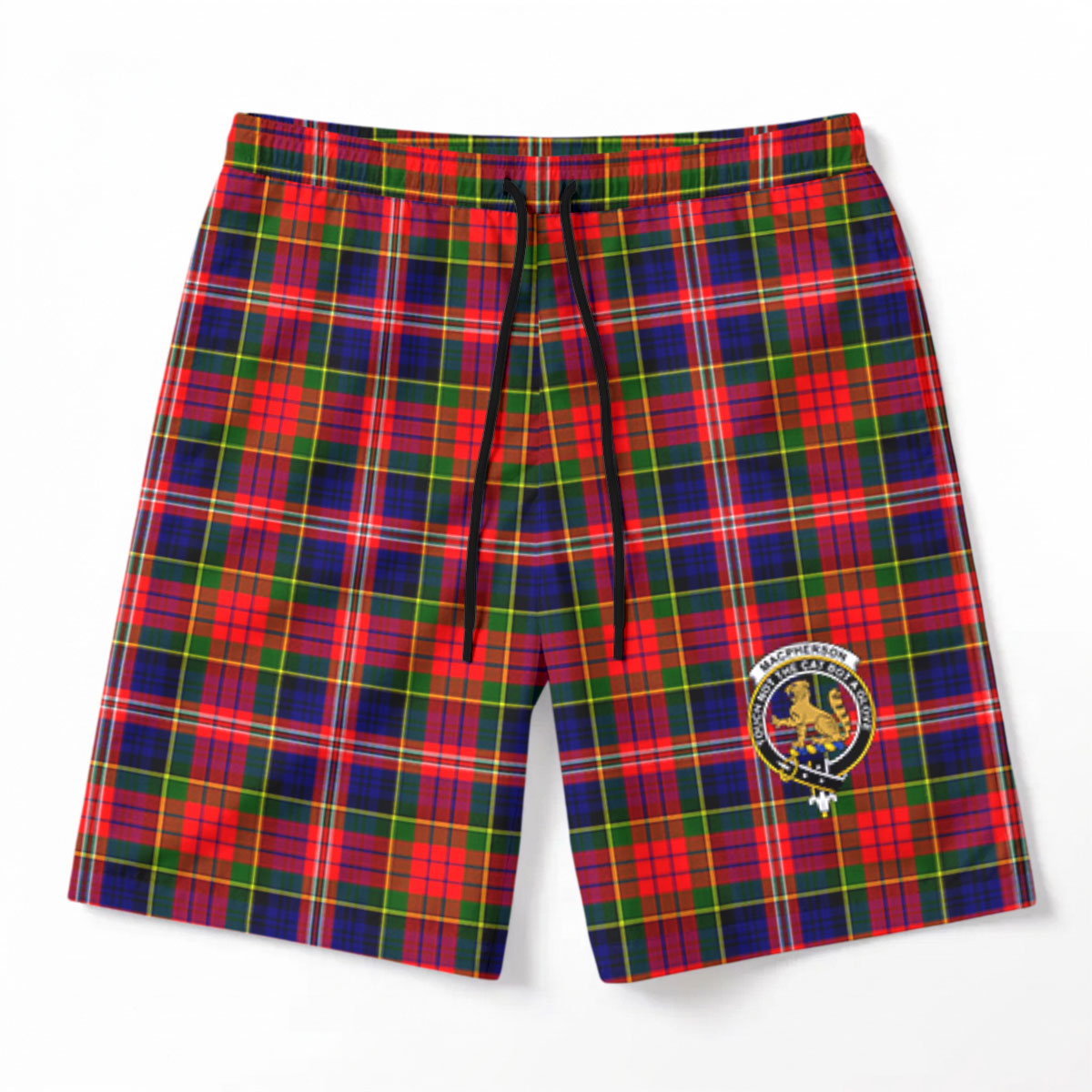 MacPherson Modern Tartan Crest Men's Beach Shorts