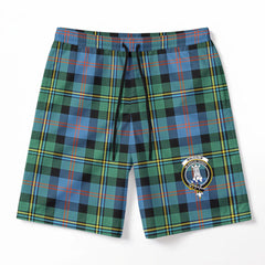 Malcolm Ancient Tartan Crest Men's Beach Shorts