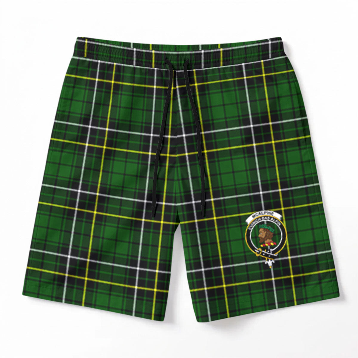McAlpine Modern Tartan Crest Men's Beach Shorts
