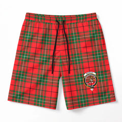 McAulay Modern Tartan Crest Men's Beach Shorts