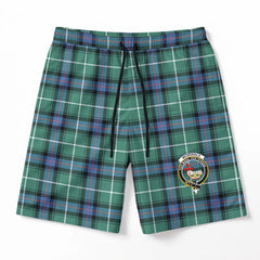 McDonald of the Isles Hunting Ancient Tartan Crest Men's Beach Shorts