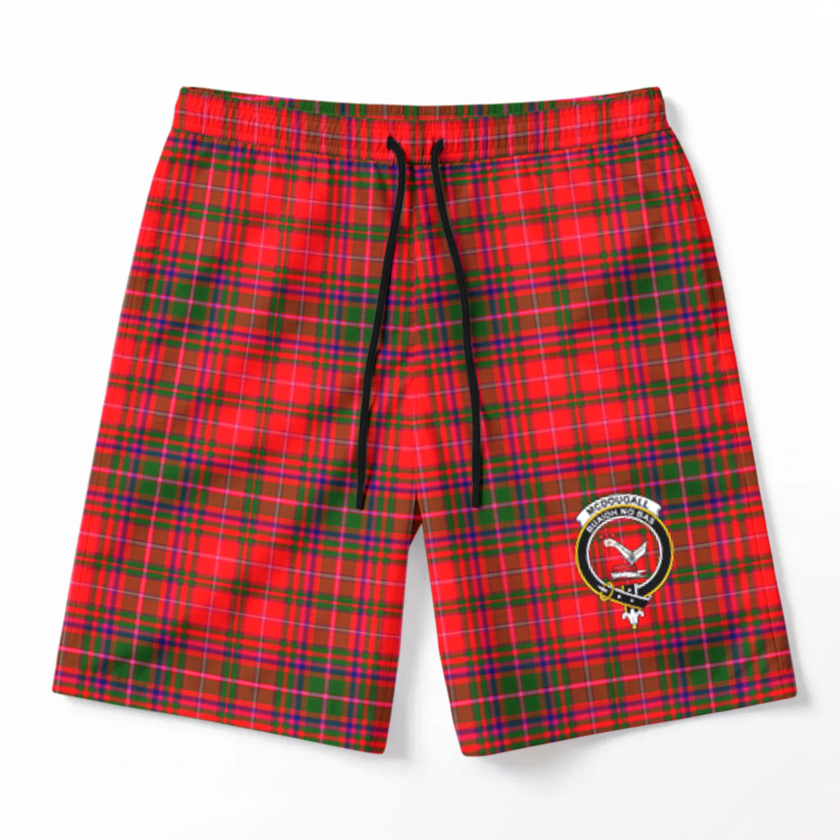 McDougall Modern Tartan Crest Men's Beach Shorts