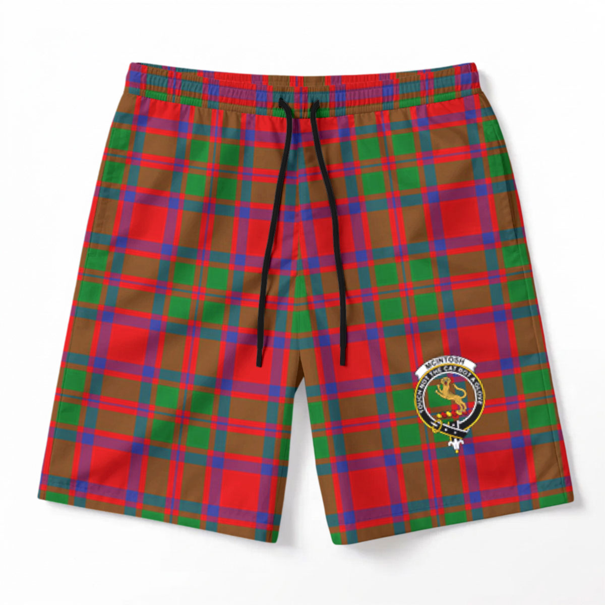 McIntosh Modern Tartan Crest Men's Beach Shorts