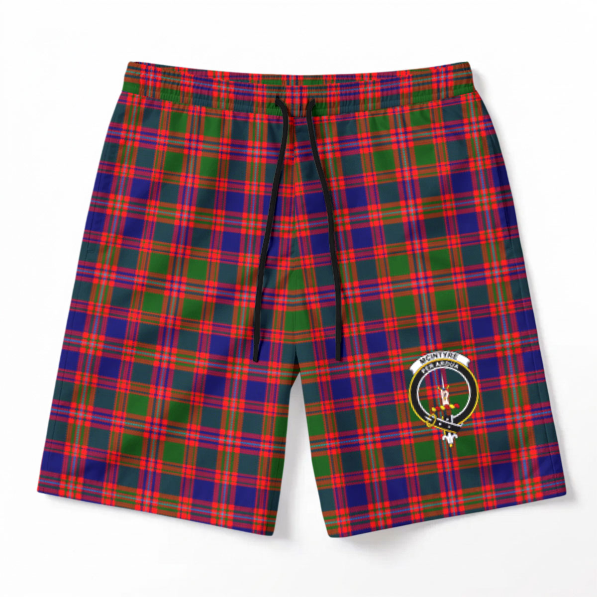 McIntyre Modern Tartan Crest Men's Beach Shorts