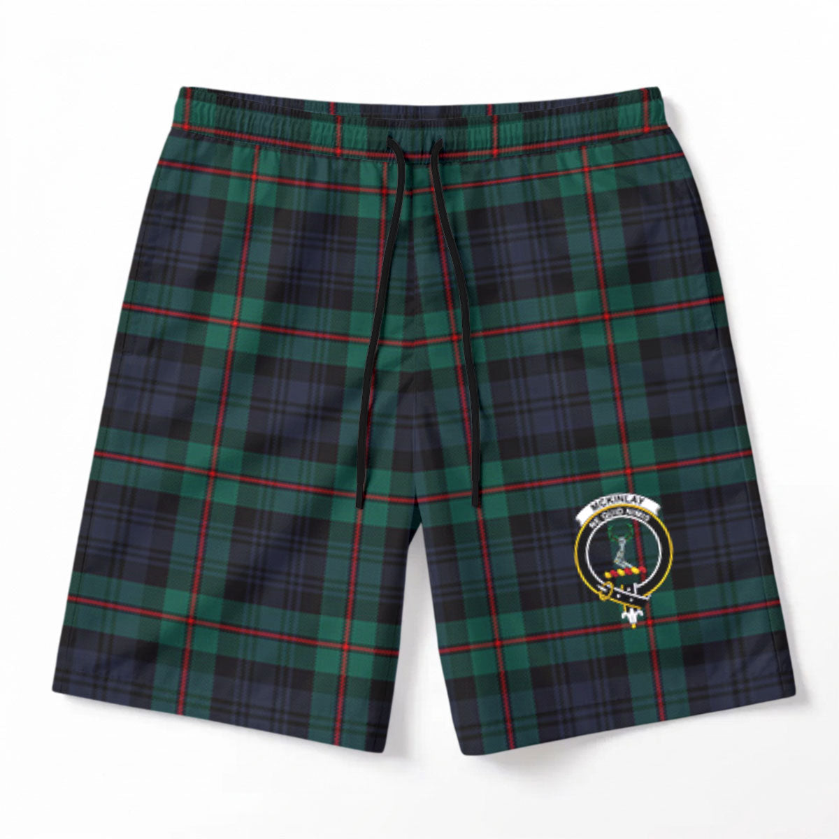 McKinlay Modern Tartan Crest Men's Beach Shorts