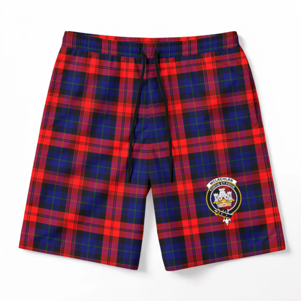 McLachlan Modern Tartan Crest Men's Beach Shorts