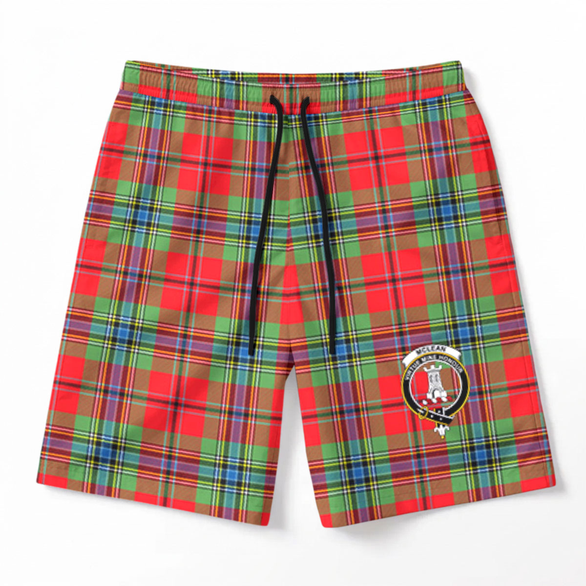 McLean of Duart Modern Tartan Crest Men's Beach Shorts
