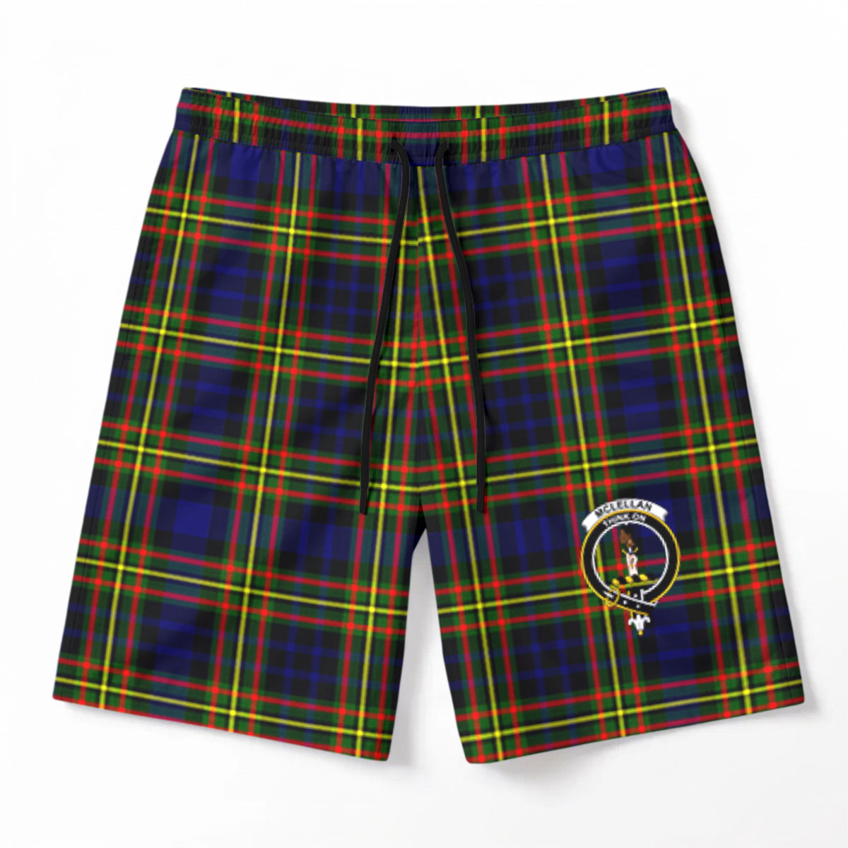 McLellan Modern Tartan Crest Men's Beach Shorts