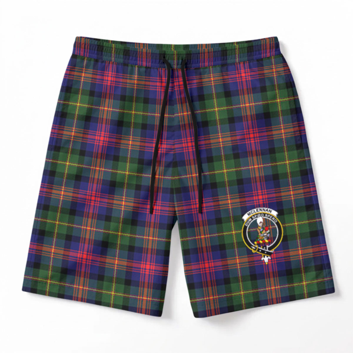 McLennan Modern Tartan Crest Men's Beach Shorts