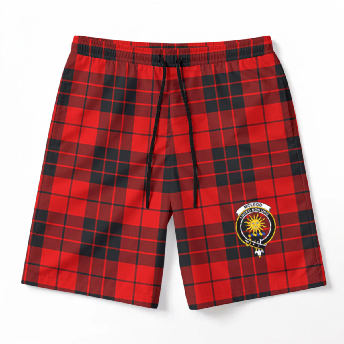 McLeod of Raasay Tartan Crest Men's Beach Shorts