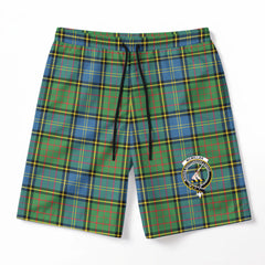 McMillan Hunting Ancient Tartan Crest Men's Beach Shorts