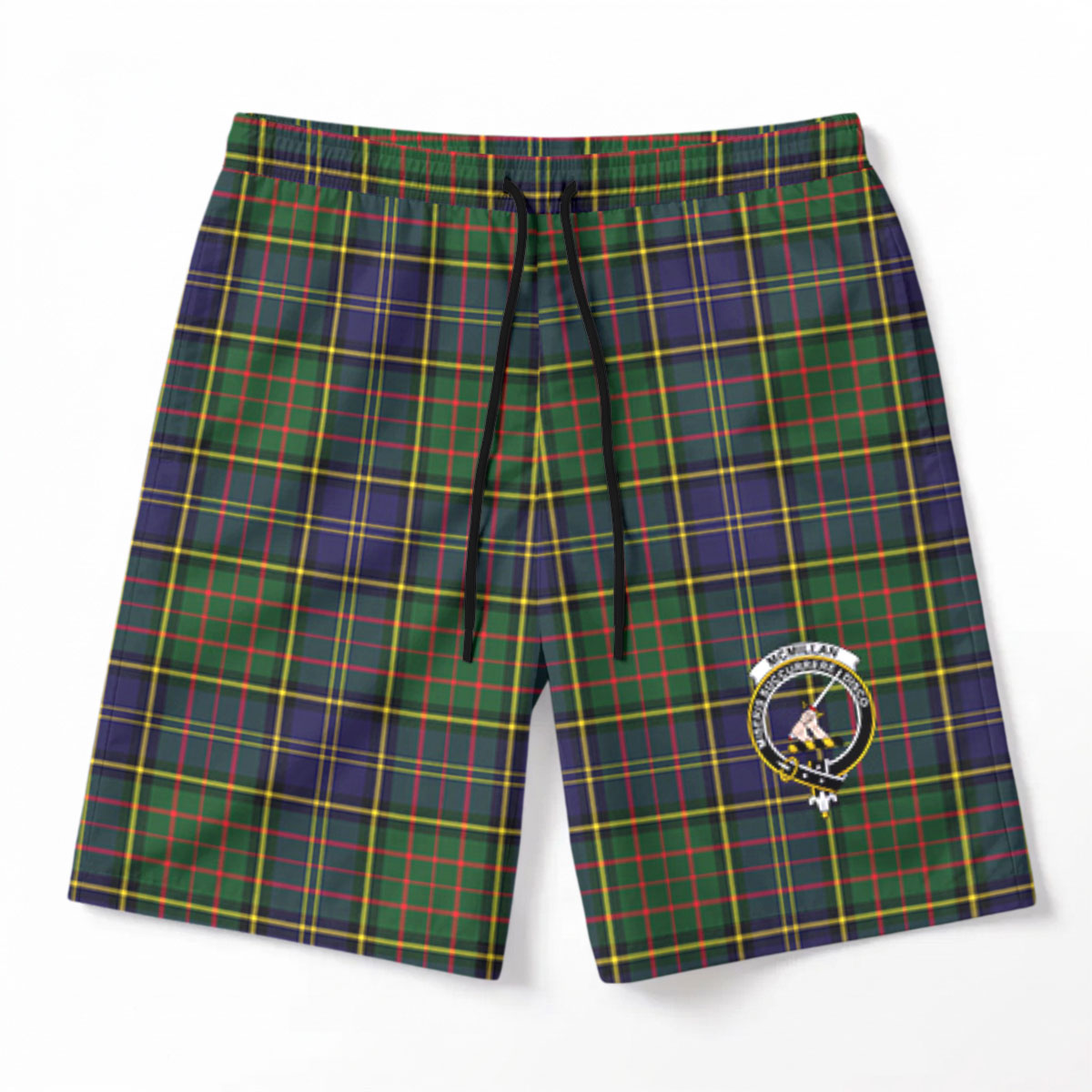 McMillan Hunting Modern Tartan Crest Men's Beach Shorts
