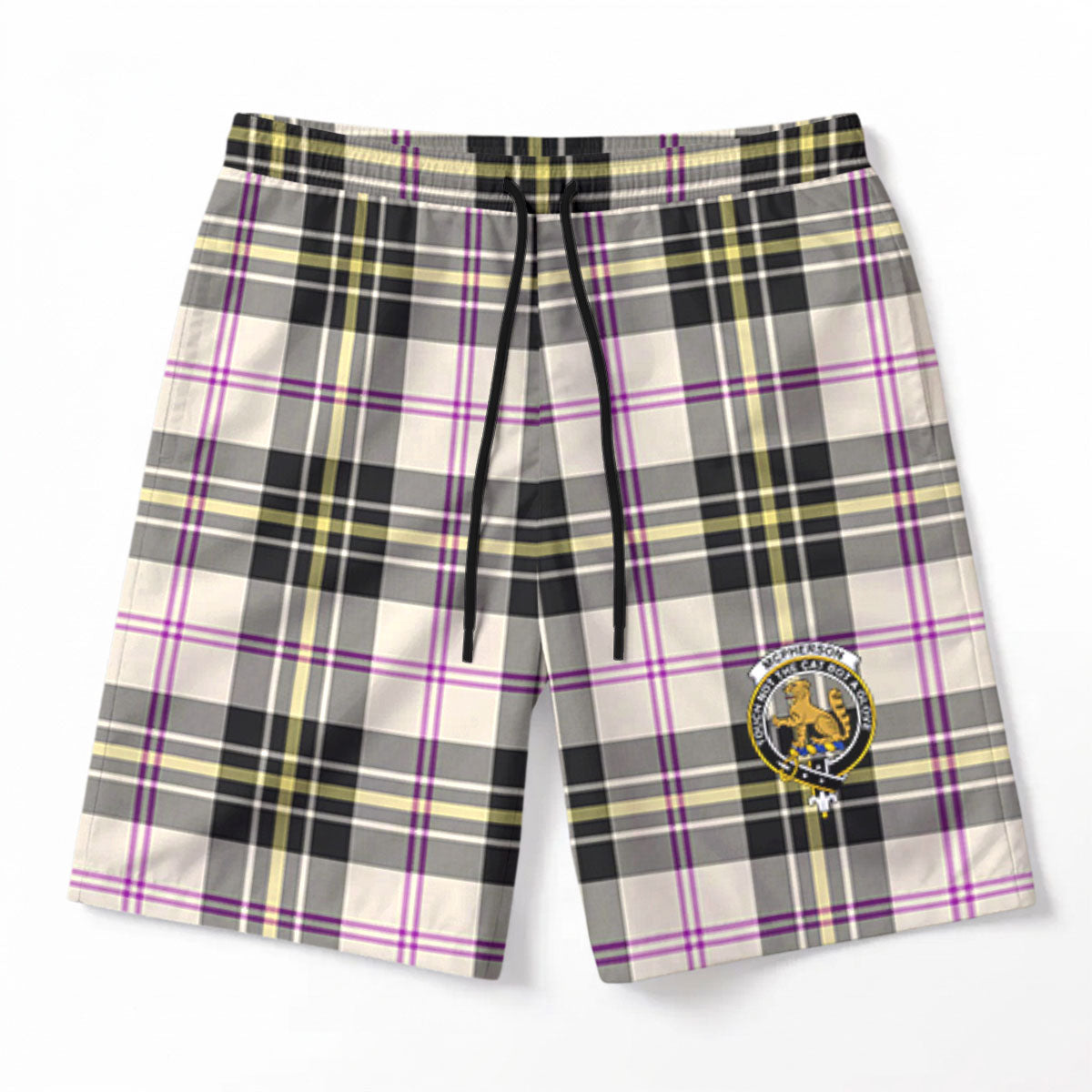 McPherson Dress Ancient Tartan Crest Men's Beach Shorts
