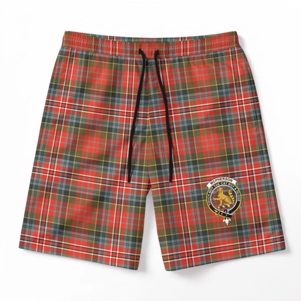 McPherson Weathered Tartan Crest Men's Beach Shorts