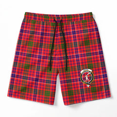McRae Modern Tartan Crest Men's Beach Shorts