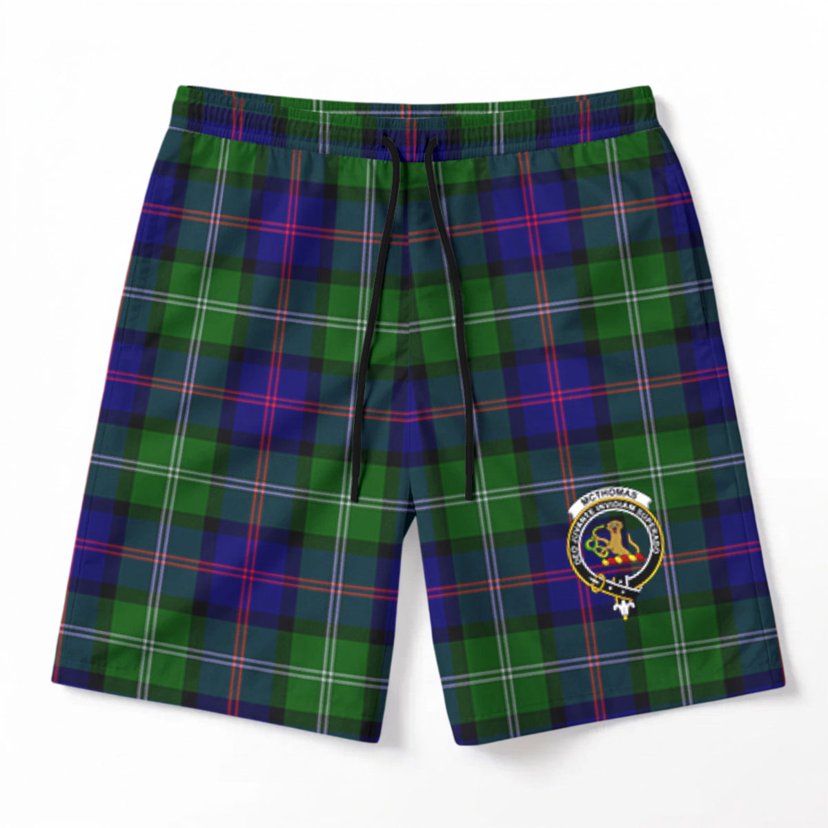 McThomas Modern Tartan Crest Men's Beach Shorts