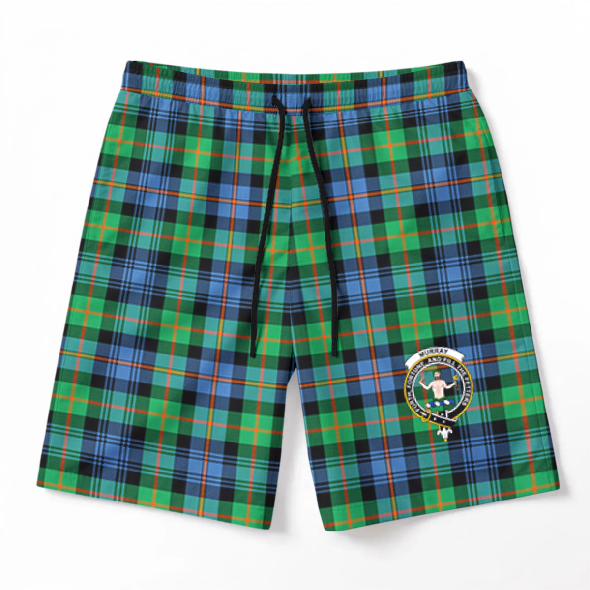 Murray of Atholl Ancient Tartan Crest Men's Beach Shorts