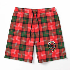 Nesbitt Modern Tartan Crest Men's Beach Shorts