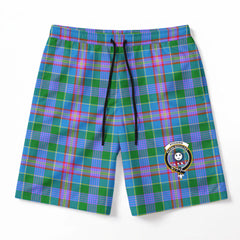 Pitcairn Hunting Tartan Crest Men's Beach Shorts
