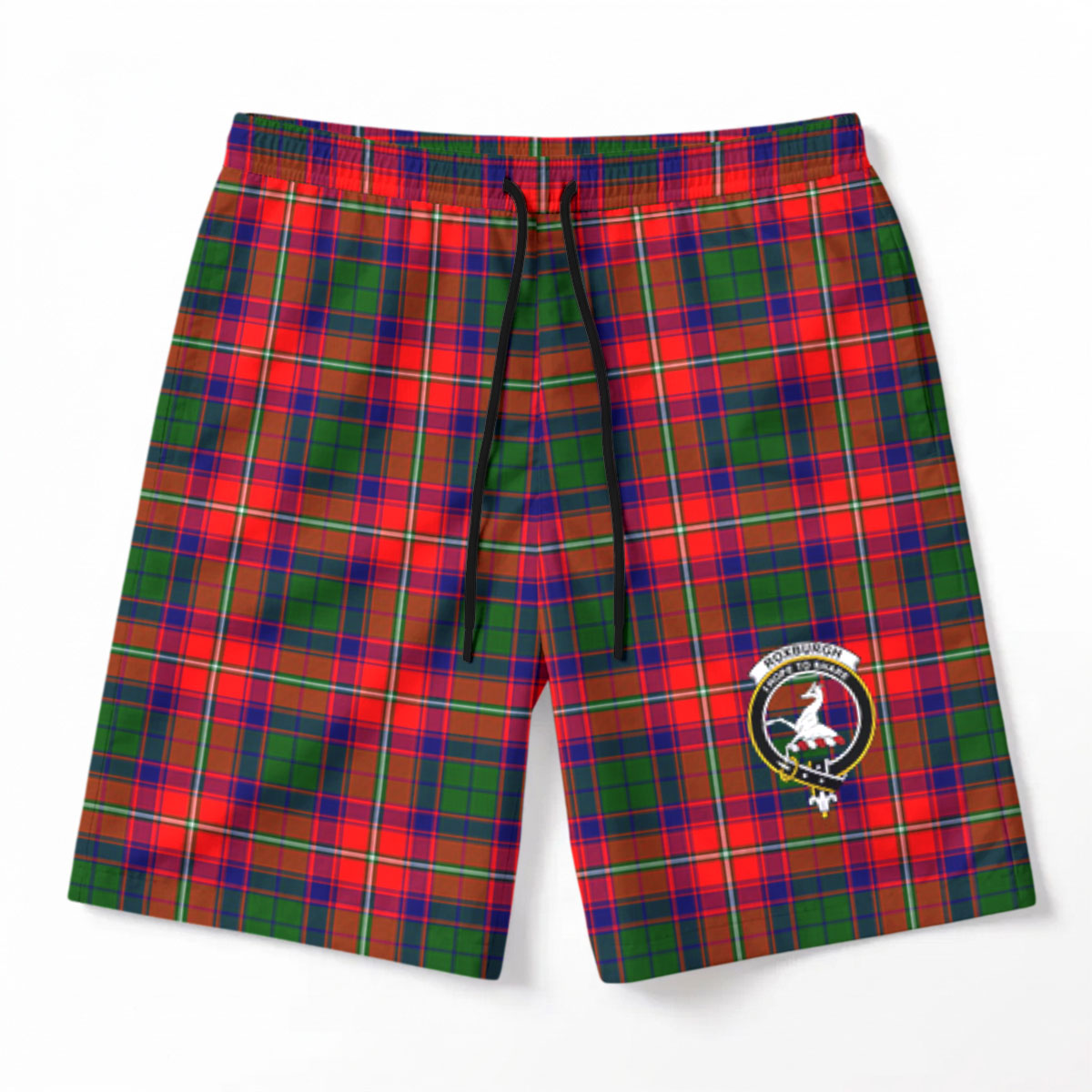 Roxburgh District Tartan Crest Men's Beach Shorts