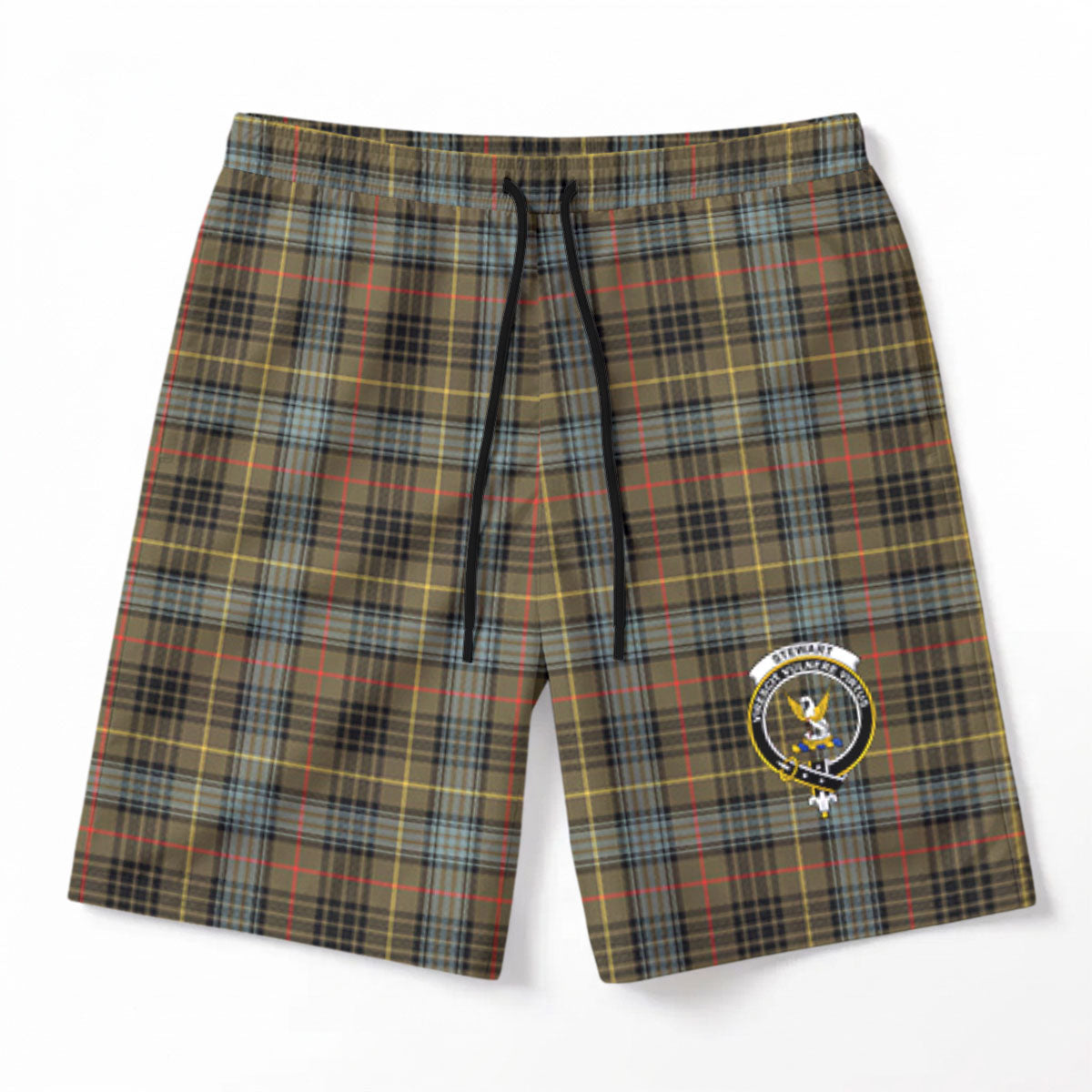 Stewart Hunting Weathered Tartan Crest Men's Beach Shorts