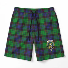 Stewart Old Modern Tartan Crest Men's Beach Shorts