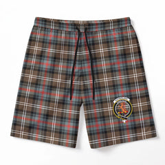 Sutherland Weathered Tartan Crest Men's Beach Shorts