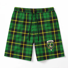 Wallace Hunting Modern Tartan Crest Men's Beach Shorts