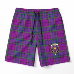 Wardlaw Modern Tartan Crest Men's Beach Shorts