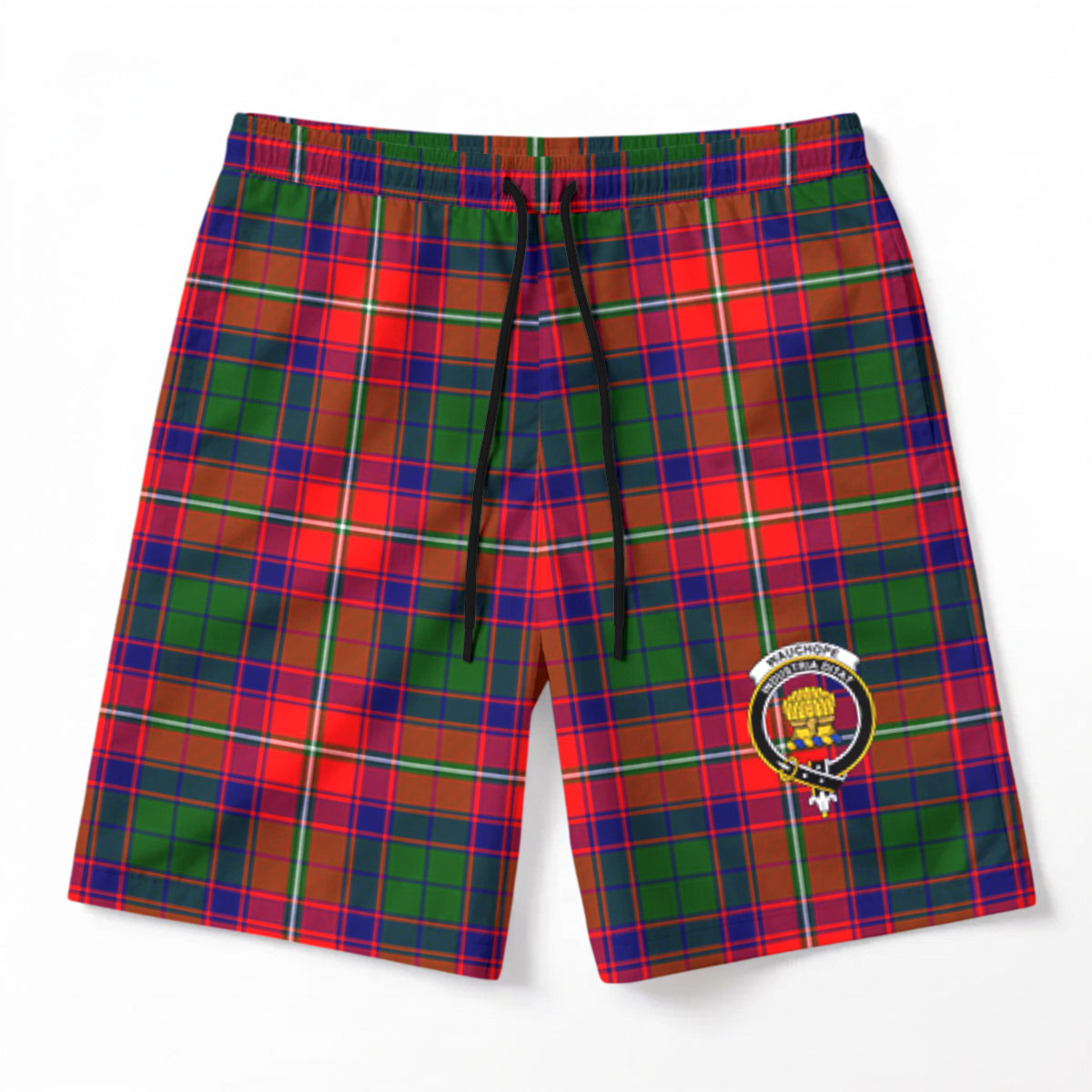 Wauchope (or Waugh) Tartan Crest Men's Beach Shorts