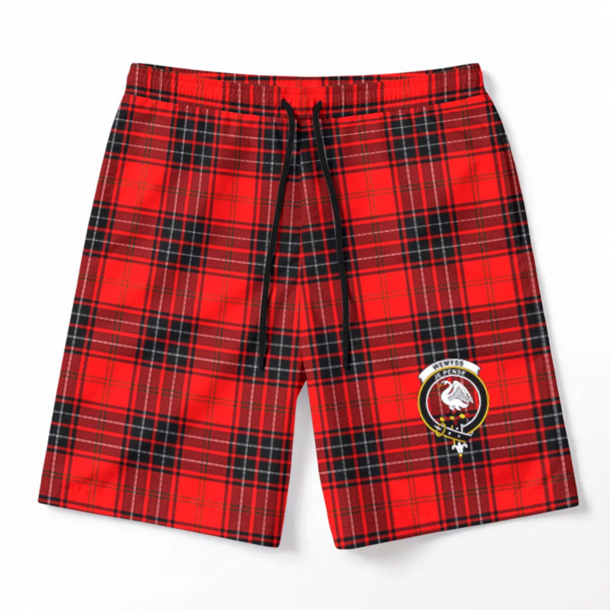 Wemyss Modern Tartan Crest Men's Beach Shorts