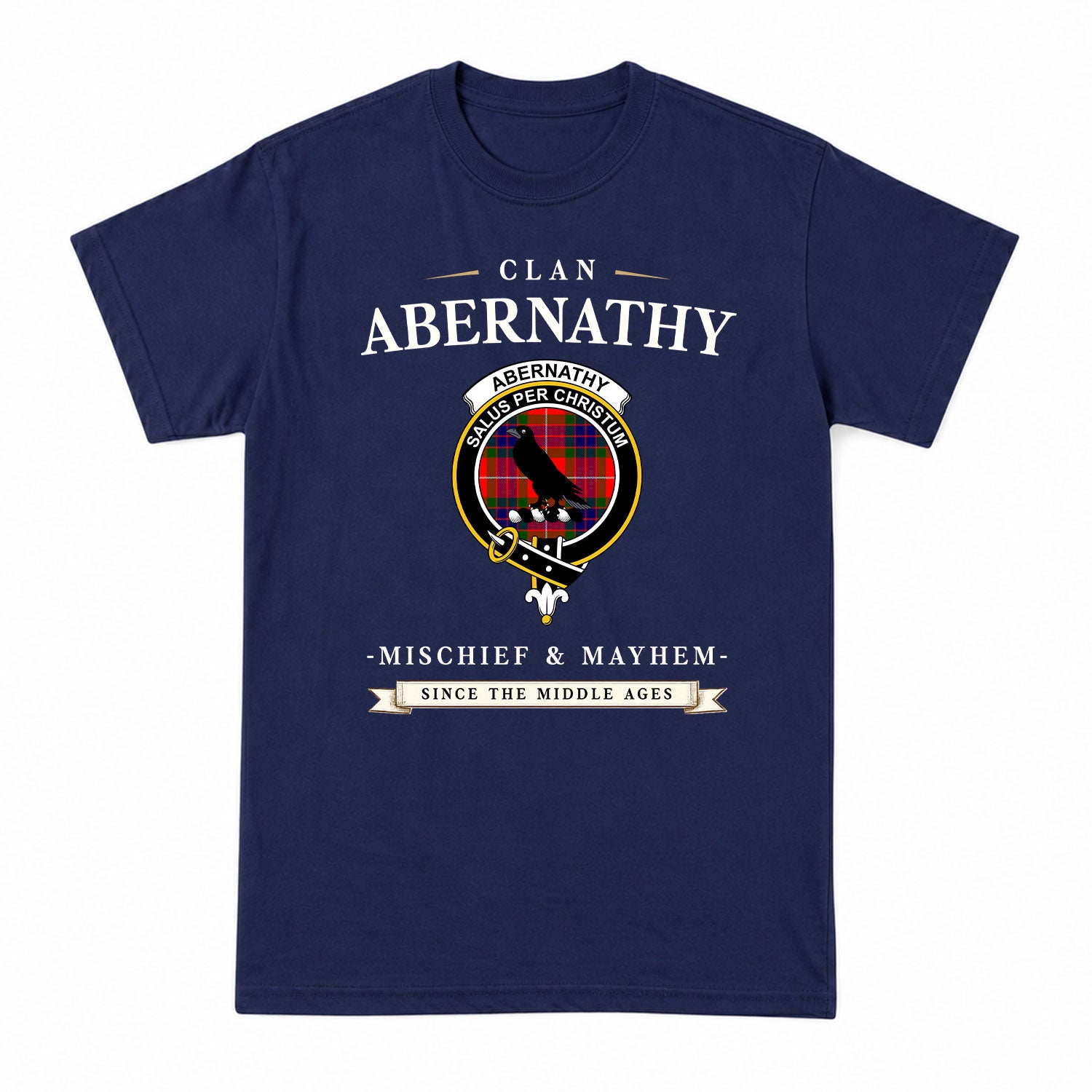 Abernathy Tartan Crest Mischief and Mayhem T-shirt