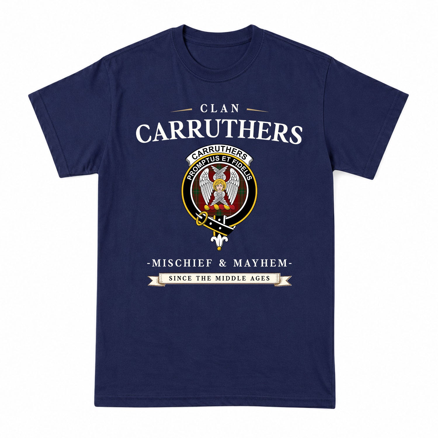 Carruthers Tartan Crest Mischief and Mayhem T-shirt