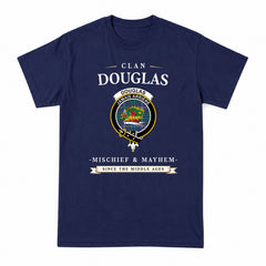 Douglas Modern Tartan Crest Mischief and Mayhem T-shirt