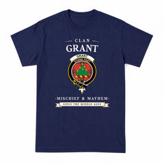 Grant Weathered  Tartan Crest Mischief and Mayhem T-shirt