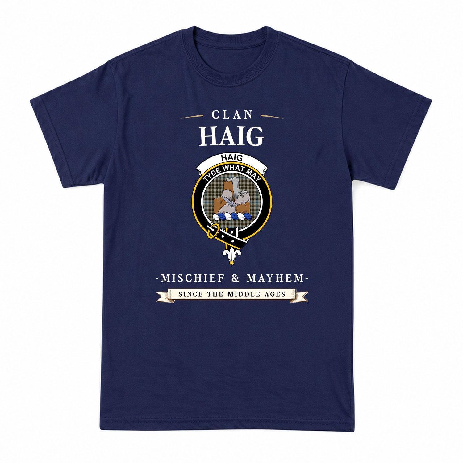 Haig Check Tartan Crest Mischief and Mayhem T-shirt