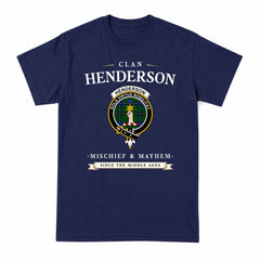 Henderson Modern Tartan Crest Mischief and Mayhem T-shirt
