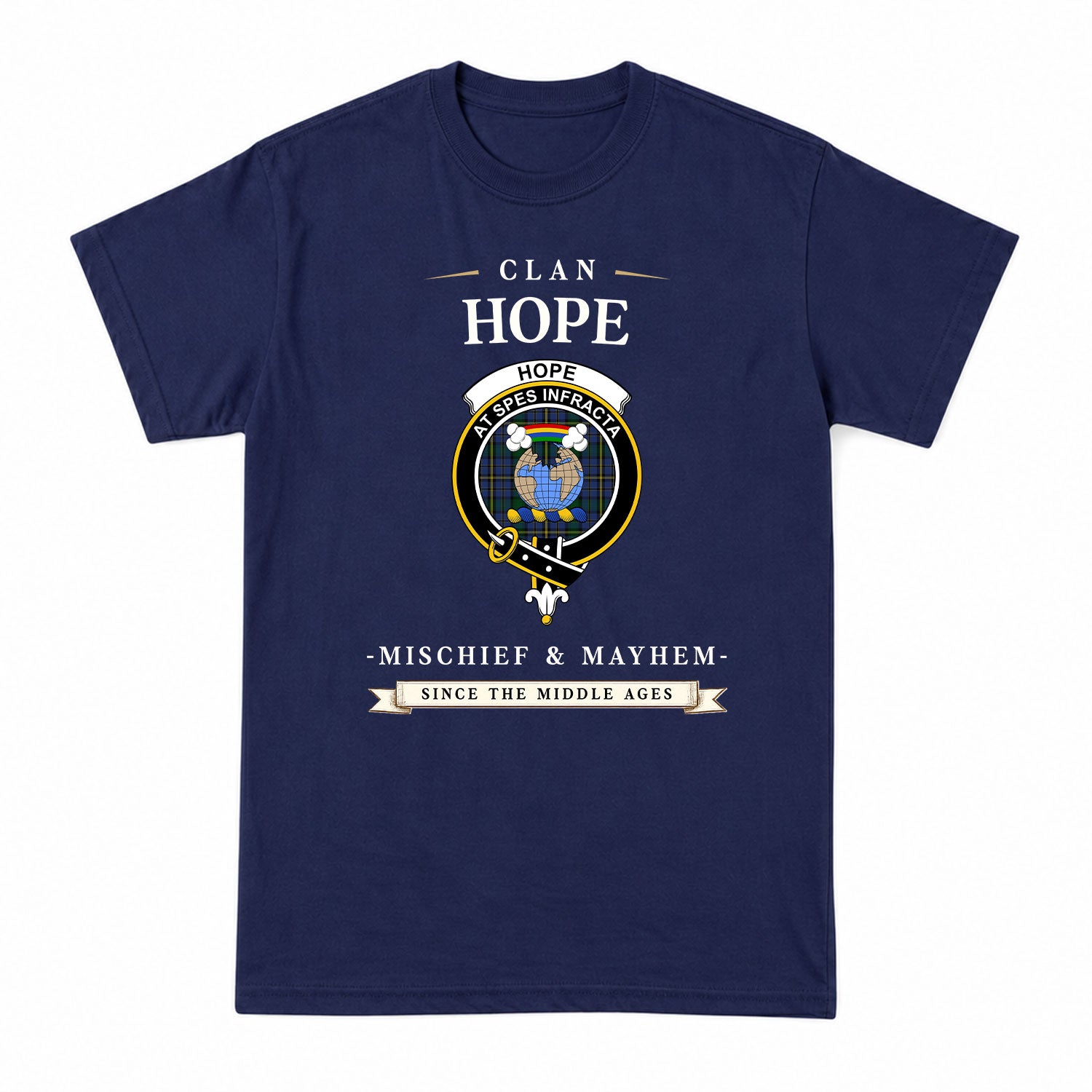 Hope Tartan Crest Mischief and Mayhem T-shirt