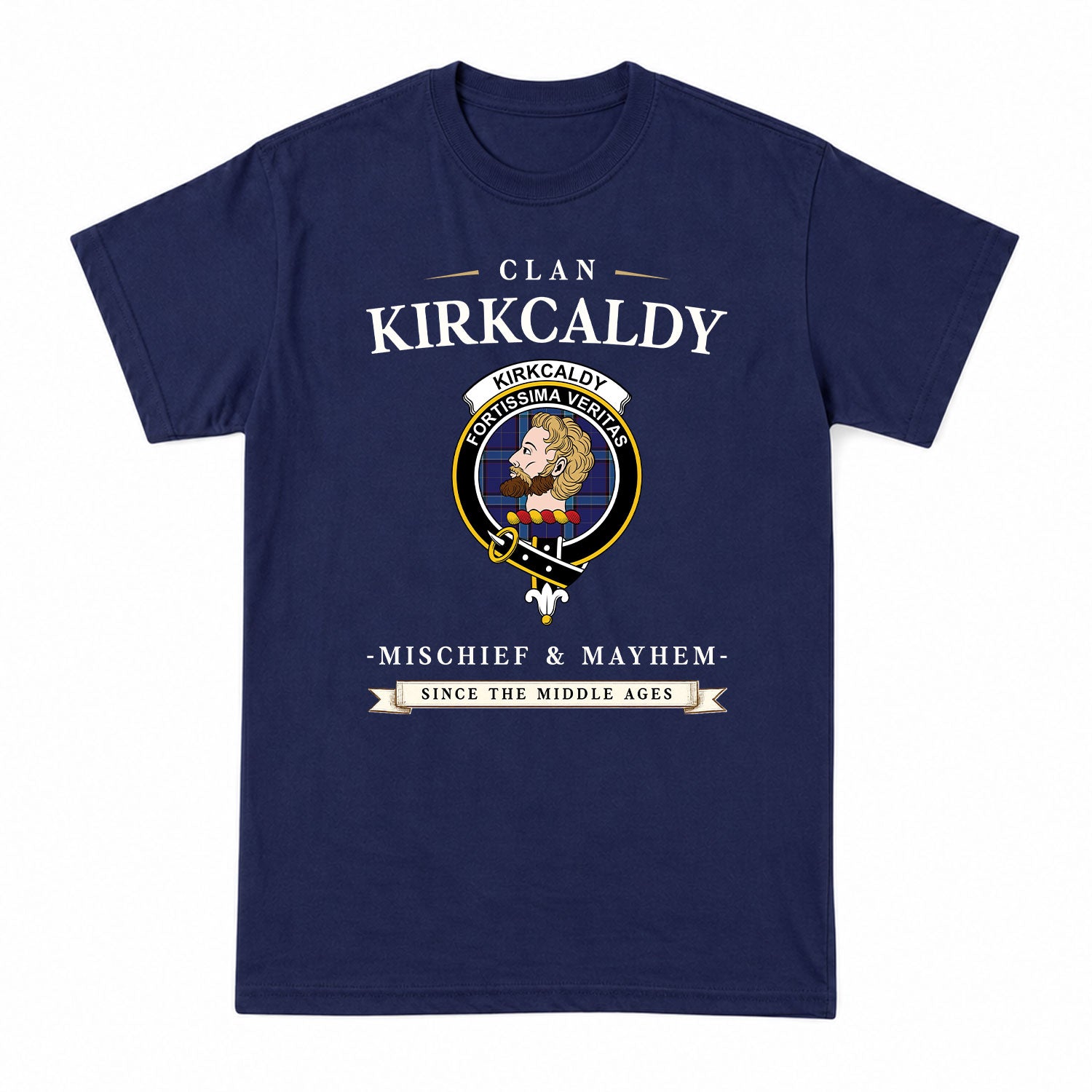 Kirkcaldy Tartan Crest Mischief and Mayhem T-shirt