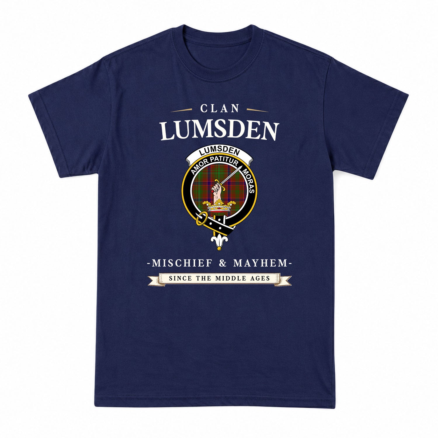 Lumsden Tartan Crest Mischief and Mayhem T-shirt
